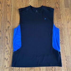 Old Navy Active Men's Large Black Blue Sleeveless Shirt Top Tee Tank Top Dri Fit